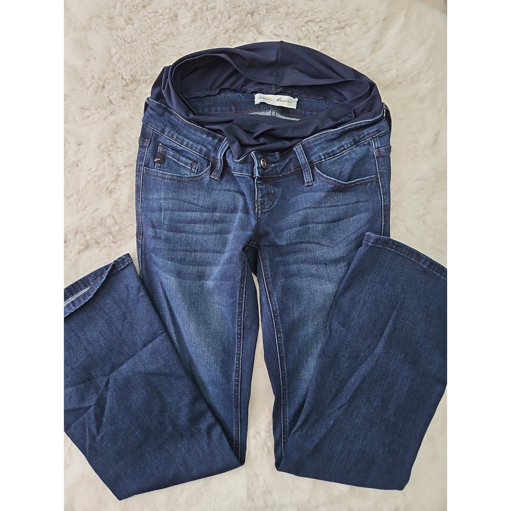 KanCan Dark Blue Maternity Flare Jeans